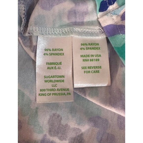 Lilly Pullitzer one shoulder blue green purple top size xs - Picture 6 of 8